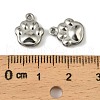 304 Stainless Steel Charms. Paw Print Charm STAS-A190-07P-3
