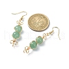 4 Pairs 4 Style Natural Mixed Genstone Round Beaded Dangle Earrings EJEW-TA00304-3