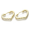 Brass Micro Pave Clear Cubic Zirconia Huggie Hoop Earrings EJEW-S201-215G-NF-3