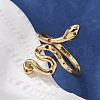 Brass Micro Pave Colorful Cubic Zirconia Cuff Finger Rings RJEW-C120-05G-3