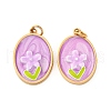 304 Stainless Steel Enamel Pendants STAS-U061-43G-03-1