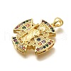 Rack Plating Brass Micro Pave Cubic Zirconia Pendants KK-L226-049G-02-2