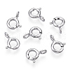 Rhodium Plated 925 Sterling Silver Spring Ring Clasps STER-T004-81B-P-3