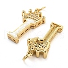 Brass Micro Pave Clear Cubic Zirconia Pendants KK-G498-01I-02-2