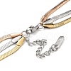 304 Stainless Steel Multi Layered Flat Snake Chain Necklaces NJEW-H043-14MC-3