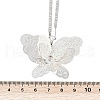 304 Stainless Steel Crystal Rhinestone 3D Hollow Butterfly Pendant Necklaces for Women NJEW-K283-30P-5