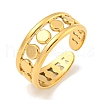Ion Plating(IP) 304 Stainless Steel Round Wide Open Cuff Ring for Women RJEW-A043-25G-1