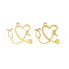 5Pcs 201 Stainless Steel Pendants STAS-M056-04G-1