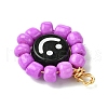 Acrylic Glass Seed Beaded Pendants PALLOY-MZ00294-01-5