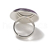 Natural Amethyst Round Adjustable Rings RJEW-K371-09S-21-4