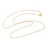 Brass Heart Link Chain Necklaces for Women NJEW-Z068-03G-01-4