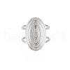 Non-Tarnish 304 Stainless Steel Oval Wide Open Cuff Ring for Women RJEW-S405-172P-1
