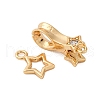 Brass Micro Pave Clear Cubic Zirconia Interlocking Clasps KK-C075-27G-2