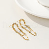 304 Stainless Steel Crystal Rhinestone Tassel Stud Earrings FS-WGBDD4A-01-3