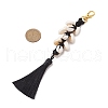 Natural Shell & Polyester Tassel Pendant Decorations HJEW-JM02825-02-3