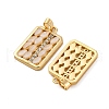 Brass Resin Imitation Cat Eye Pendants KK-V009-05G-3