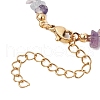 Natural Fluorite Chip & Glass Beaded Anklets AJEW-AN00682-04-4