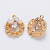 Brass Cubic Zirconia Pendants KK-T049-041G-NF-2