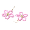 Flower Glass Beaded Dangle Earrings EJEW-JE06204-5