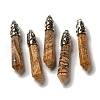 Natural Picture Jasper Pointed Big Pendants G-Z055-01P-08-1