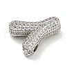 Platinum Plated Brass Micro Pave Cubic Zirconia Pendants KK-L073-001P-Y-2