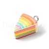 3D Rainbow Cake Resin Pendants RESI-V002-01-2
