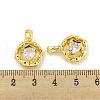 Brass Micro Pave Clear Cubic Zirconia Pendants KK-G490-03G-3