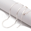 925 Sterling Silver Snake Chain Necklaces NJEW-P300-01A-S-1