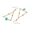 Triangle Iron Chain and Glass Dangle Earrings EJEW-JE05963-02-4