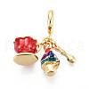 Brass Micro Pave Cubic Zirconia Pendants KK-N271-03G-1