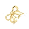 Rack Plated Brass Bowknot Open Cuff Ring for Women RJEW-Z039-06G-1