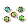 Resin Imitation Opal Connector Charms RESI-WH0021-55A-1