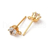 Brass Micro Pave Cubic Zirconia Stud Earring Findings KK-F898-14C-G-3
