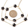 Plum Blossom Glass Links Necklace and Bracelet Sets SJEW-JS01293-02-3