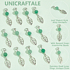 Unicraftale 4Sets Leaf Tibetan Style Alloy Pendants FIND-UN0002-74-4