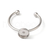 Non-Tarnish 304 Stainless Steel Open Cuff Ring Components STAS-I306-05A-P-2