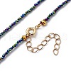 Faceted Rondelle Glass Beaded Necklaces NJEW-JN03004-02-2