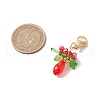 Glass & Acrylic & Shell Pearl Flower Pendant Decorations HJEW-MZ00209-03-3