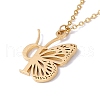 Initial Letter with Butterfly Pendant Necklace NJEW-C026-01G-P-3