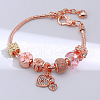 Heart Lock Brass Enamel European Charm Bracelets FS-WGCDDA6-02-1