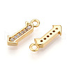 Brass Micro Pave Cubic Zirconia Charms KK-N261-104A-G-2