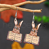 Cute Rabbit Wooden Dangle Earrings for Easter ZX2883-7-1