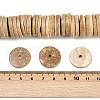 Dyed Natural Coconut Flat Round Bead Strands COCB-O003-12E-01-3