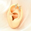 Brass Micro Pave Clear Cubic Zirconia Cuff Earrings EJEW-F370-22G-2