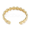 Shell Shape Rack Plating Brass Cuff Bangles for Women BJEW-P341-05G-3