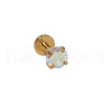 304 Stainless Steel Clear AB Cubic Zirconia Internally Threaded Labrets For Women Men WGF4990-25-1
