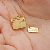 Envelope with Customized Word 925 Sterling Silver Micro Pave Cubic Zirconia Pendant Necklaces NJEW-K279-01G-2