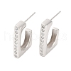 925 Sterling Silver Micro Pave Clear Cubic Zirconia Stud Earrings EJEW-U013-05P-1