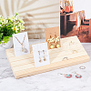 5-Slot Wood Slant Back Earring Display Stands EDIS-WH0021-36C-4