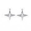 Brass Clear Cubic Zirconia Pendants X-KK-S364-002-1